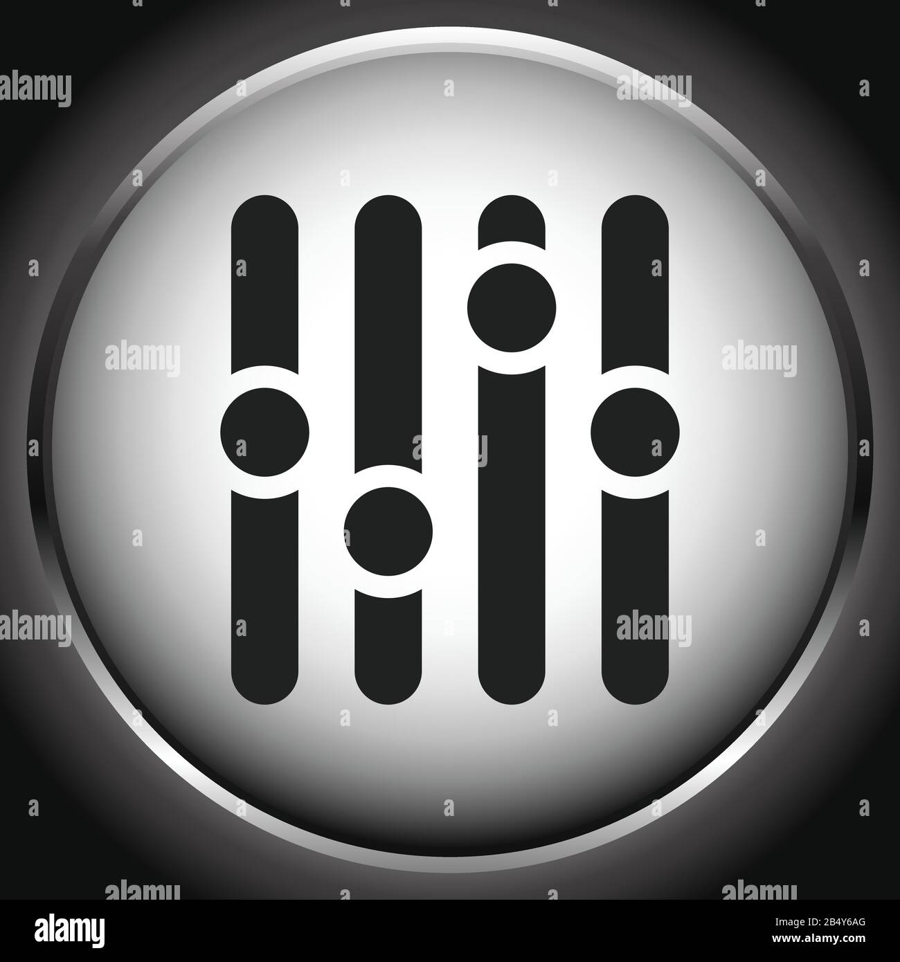 Icon with adjusters symbol. Control paner, levels, settings concept ...