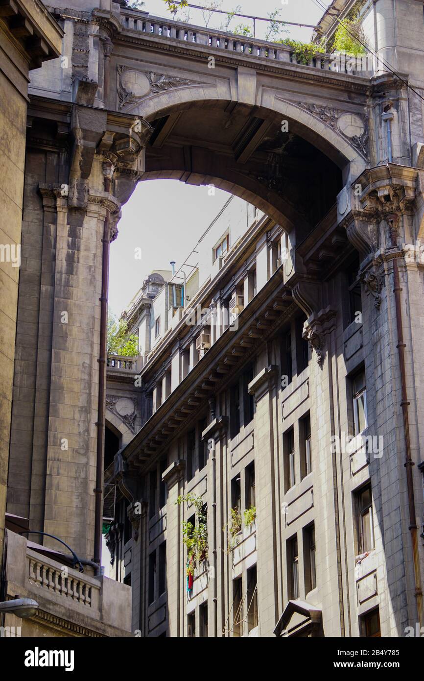 Phillips walk in plaza de armas in Santiago de Chile Stock Photo