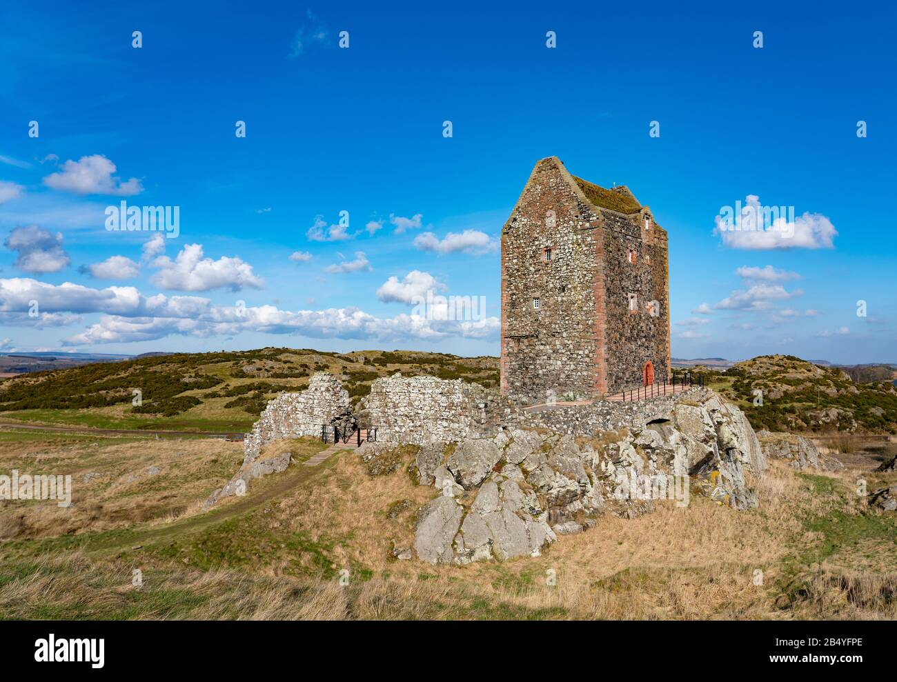 View of Smailholm Tower in Scottish Borders, Scotland UK Stock Photo ...