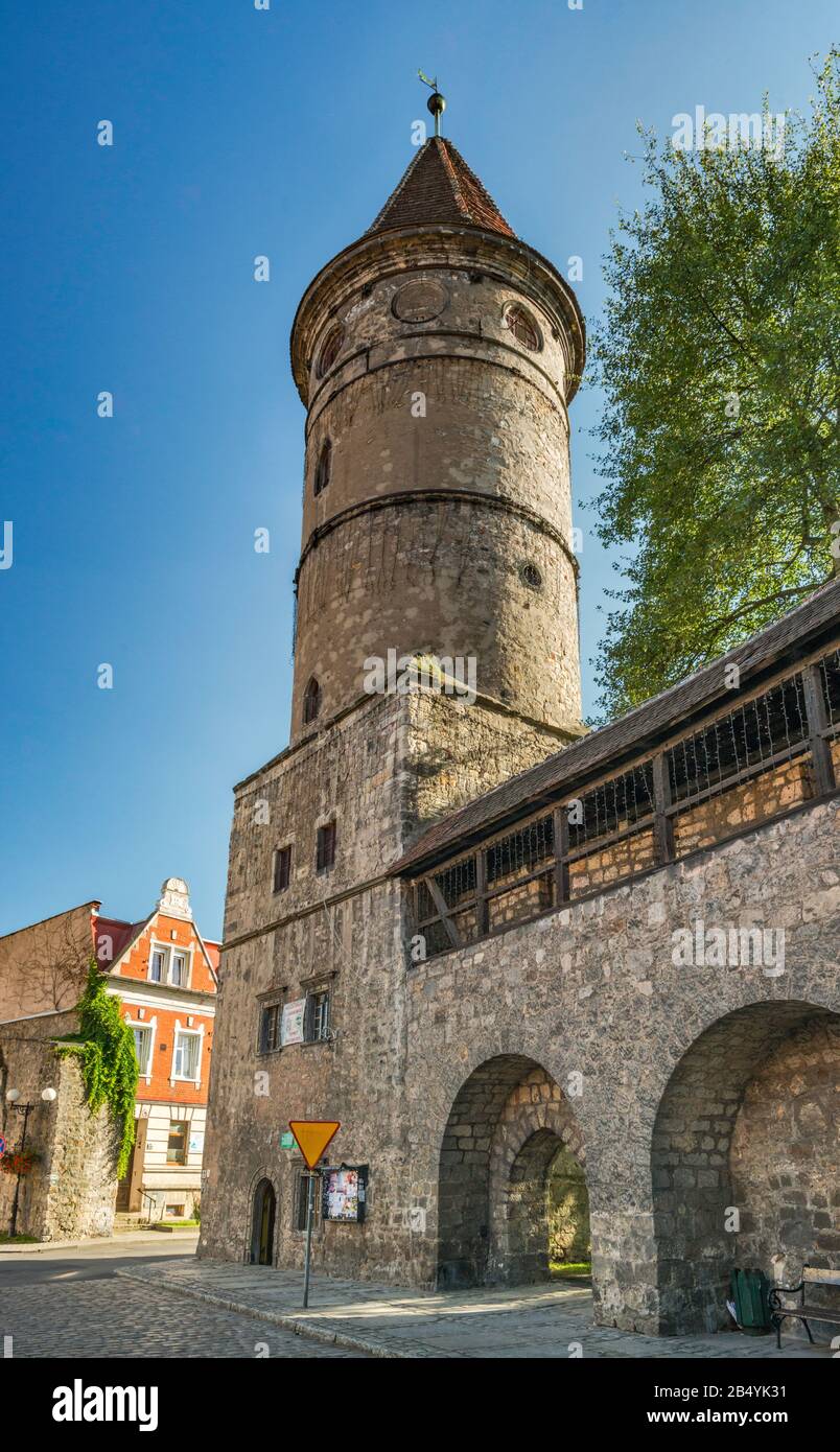 Baszta Lubanska (Luban Tower), 13th century, in Lwowek Slaski, Lower Silesia, Poland Stock Photo