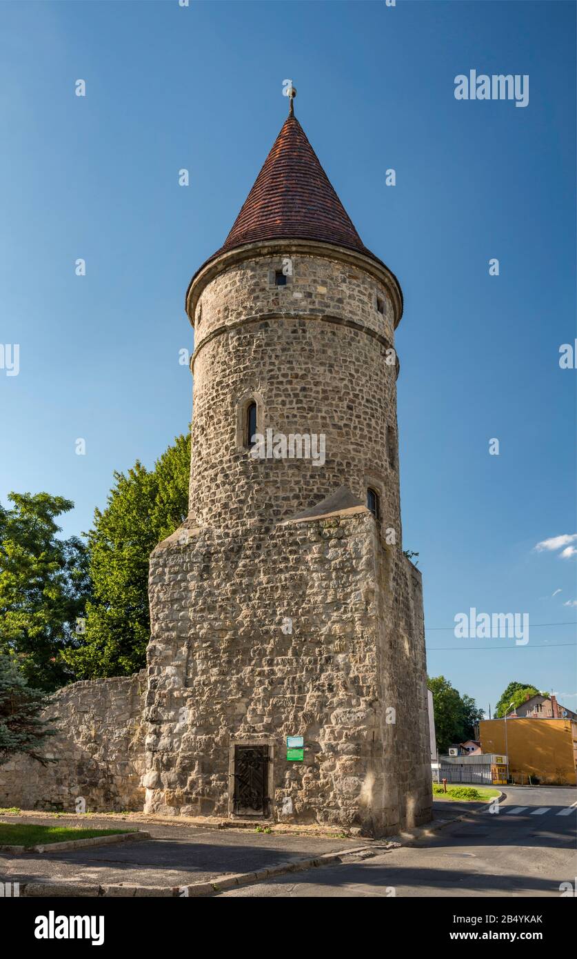 Baszta Boleslawiecka (Boleslawiec Tower), 13th century, in Lwowek Slaski, Lower Silesia, Poland Stock Photo