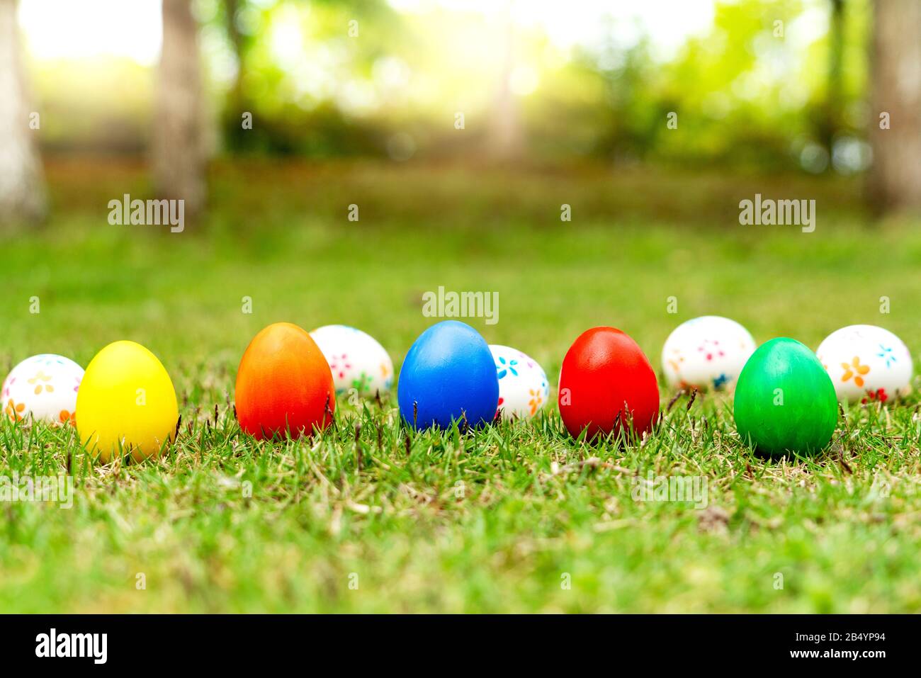 Easter egg, happy Easter Sunday hunt holiday decorations Stock Photo