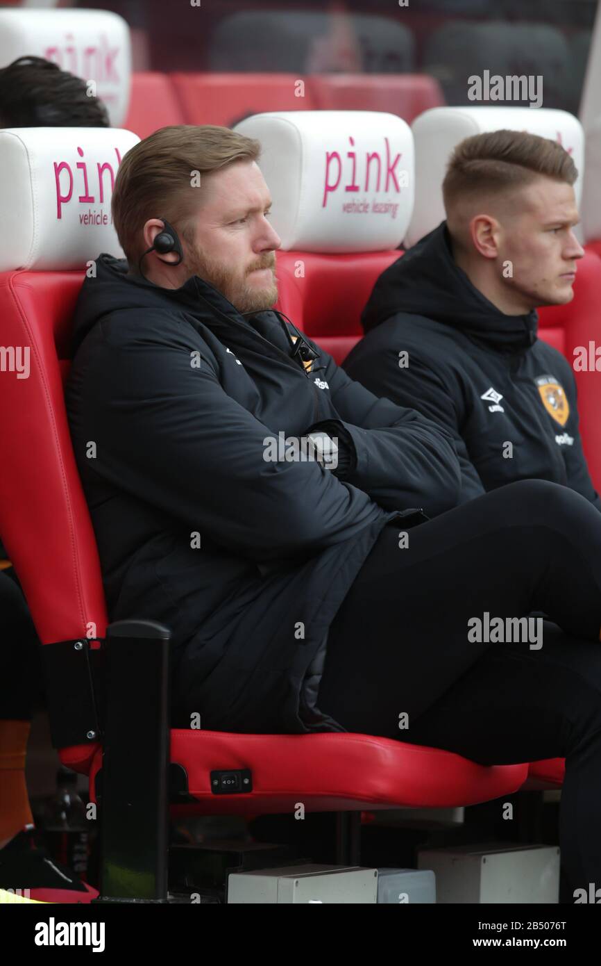 Stoke On Trent, UK. 07th Mar, 2020. Hull City manager Grant McCann during the EFL Sky Bet Championship match between Stoke City and Hull City at the bet365 Stadium, Stoke-on-Trent, England on 7 March 2020. Photo by Jurek Biegus. Editorial use only, license required for commercial use. No use in betting, games or a single club/league/player publications. Credit: UK Sports Pics Ltd/Alamy Live News Stock Photo