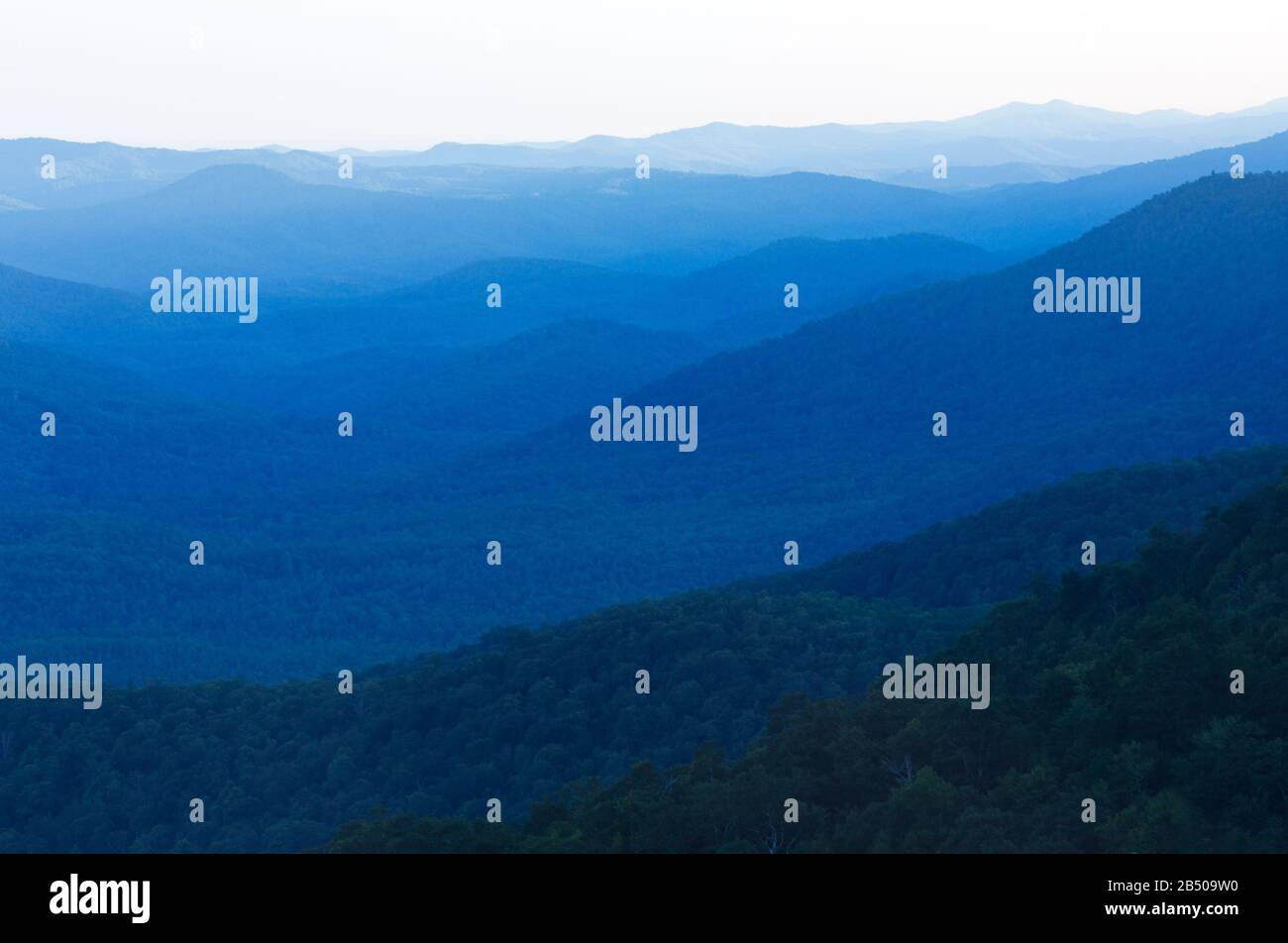 The view from the Pisgah Inn on Mount Pisgah, on the Blue Ridge Parkway
