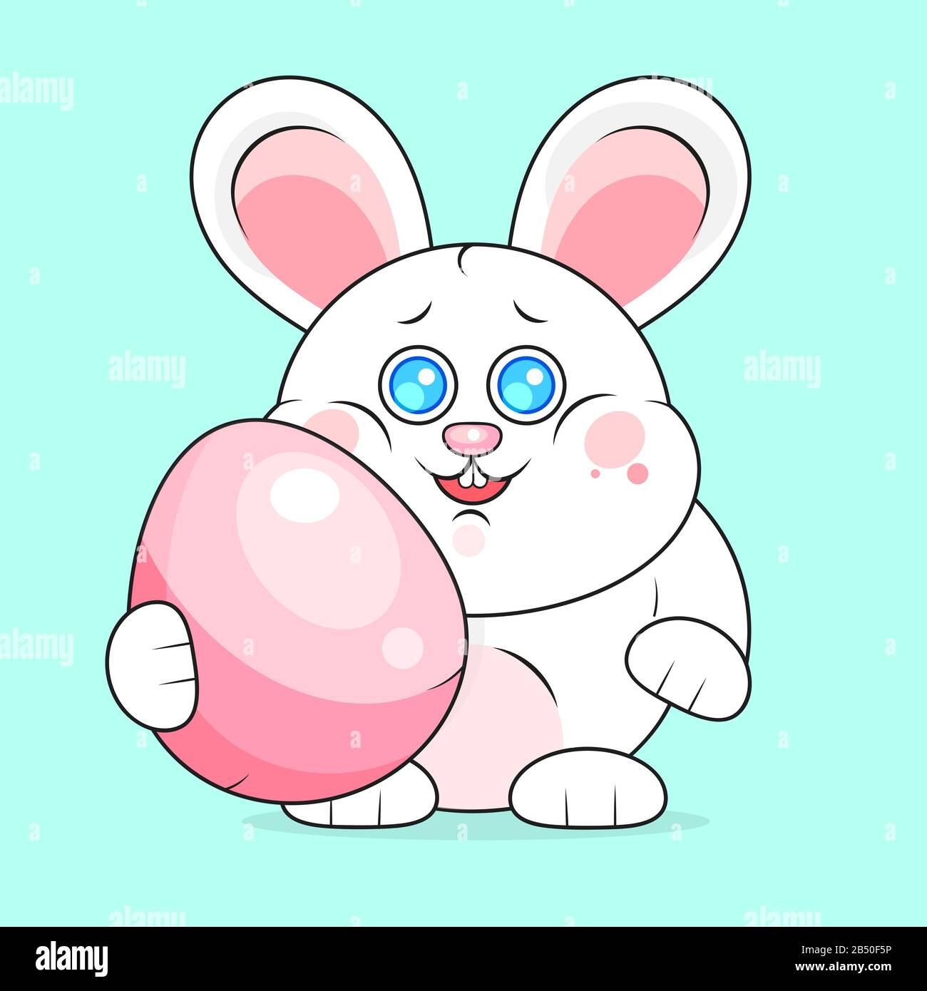 Creative Happy Easter Background With Rabbit And Eggs Stock Vector ...