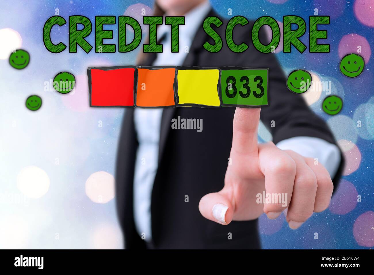 Writing note showing Credit Score. Business concept for Report credit ...