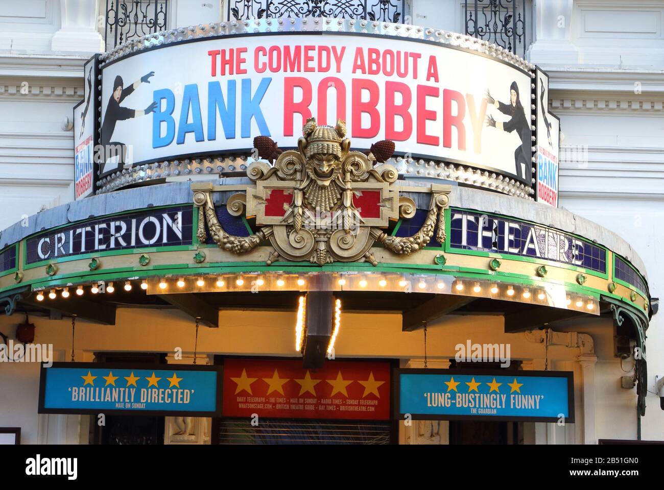 The Criterion theatre in Piccadilly Circus current home to 'The Comedy  About a Bank Robbery' in London's home of Theatre - The West End. Some of  the most famous Productions in the