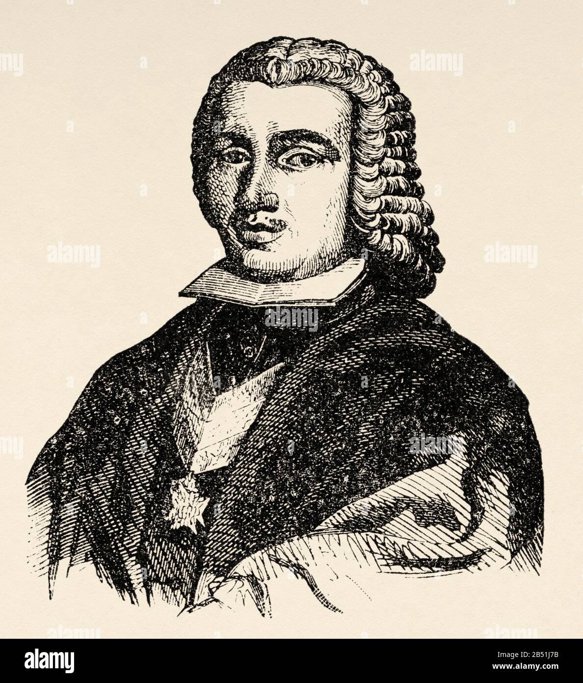 Portrait of Pedro Rodríguez de Campomanes y Pérez, first count of Campomanes (1723 - 1802) was a Spanish politician, jurisconsult and economist Stock Photo