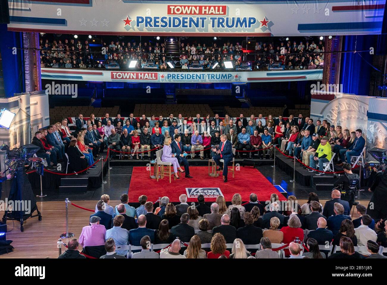 U.S President Donald Trump participates in a live Fox News Channel town ...