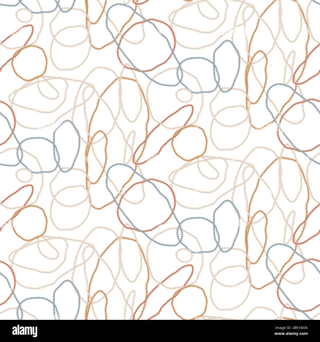 Abstract beaded lines in circles texture. Vector background seamless pattern design. Stock Vector