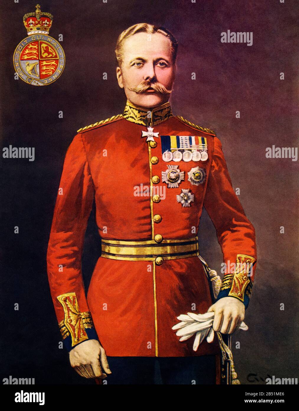 Color portrait of Douglas Haig (Edinburgh 1861 - 1928), Field Marshal and first Earl Haig, was a prominent British Empire military during World War I. Stock Photo