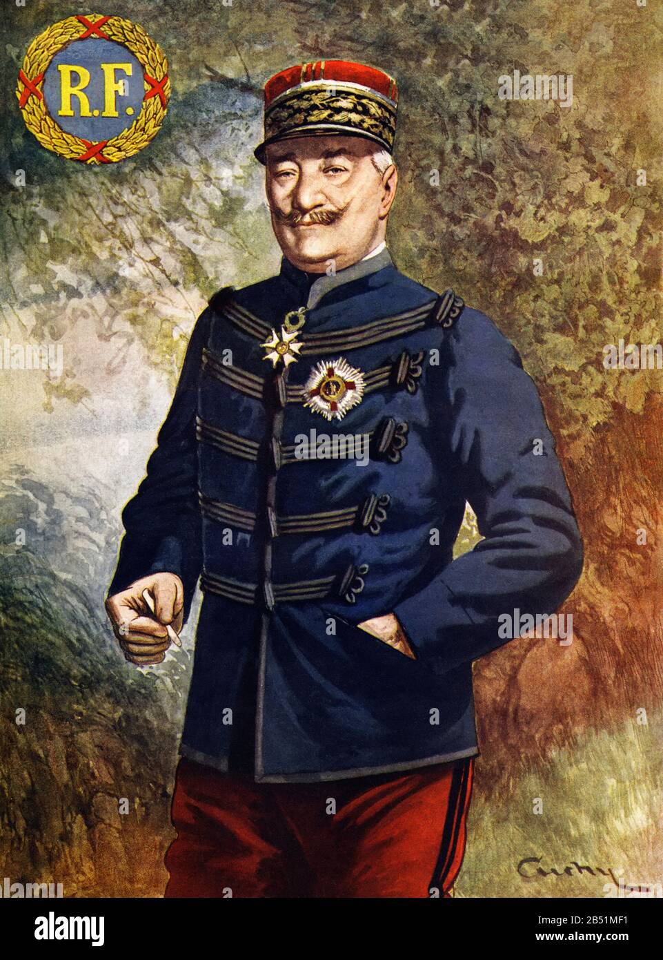 Color portrait of Victor Louis Lucien, baron d'Urbal (1858 - 1943, Paris) was a French officer during the First World War. First World War illustrated Stock Photo