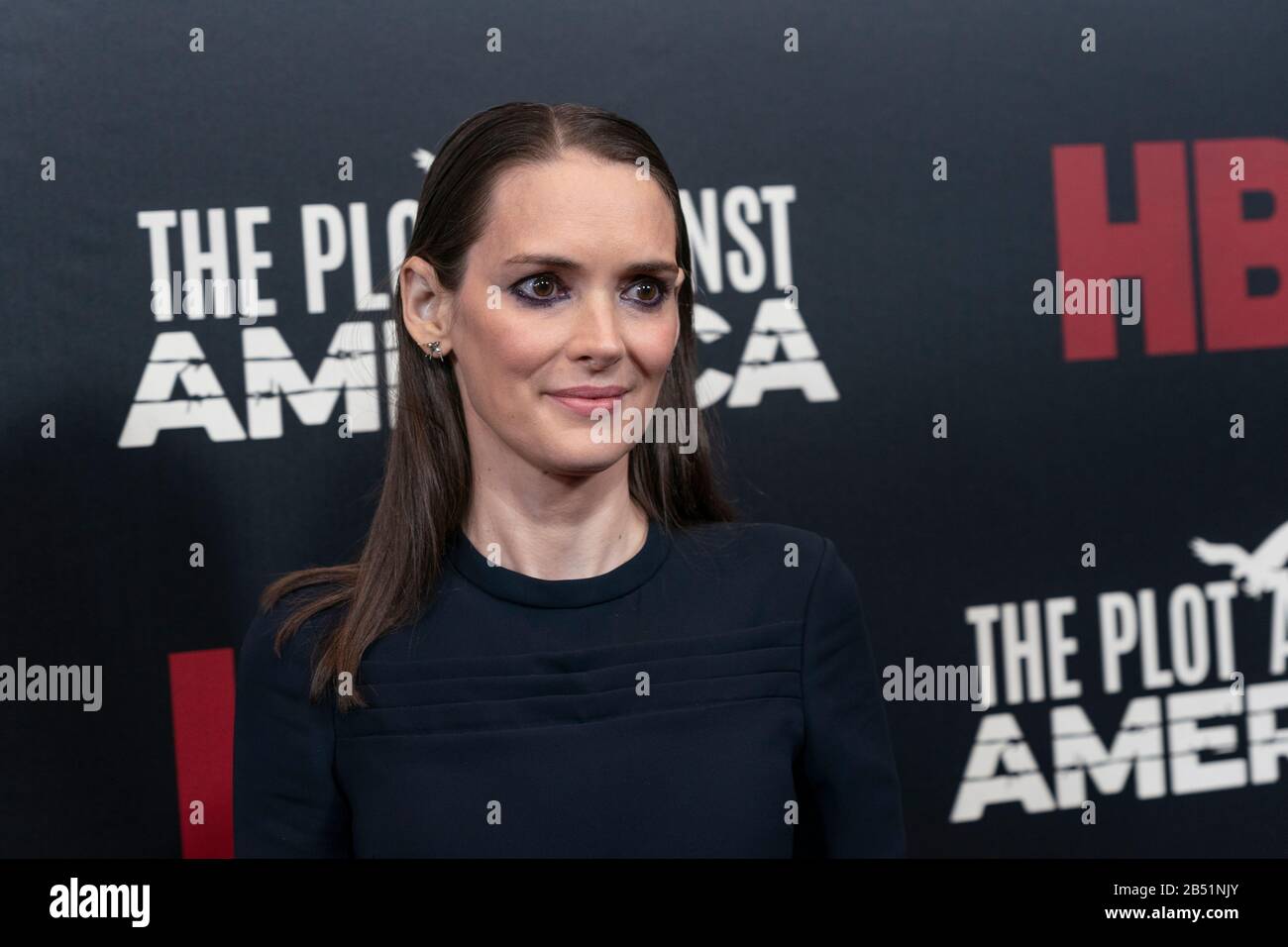 NEW YORK, NY - MARCH 04: Winona Ryder attend HBO's "The Plot Against America" premiere at Florence Gould Hall on March 04, 2020 in New York City. Stock Photo