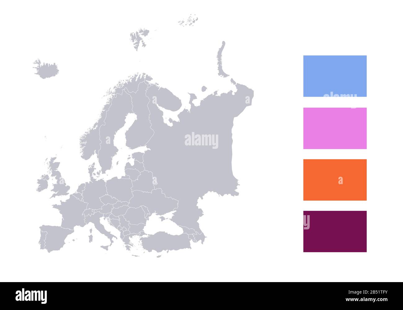 Infographics of Europe map, individual states blank Stock Photo