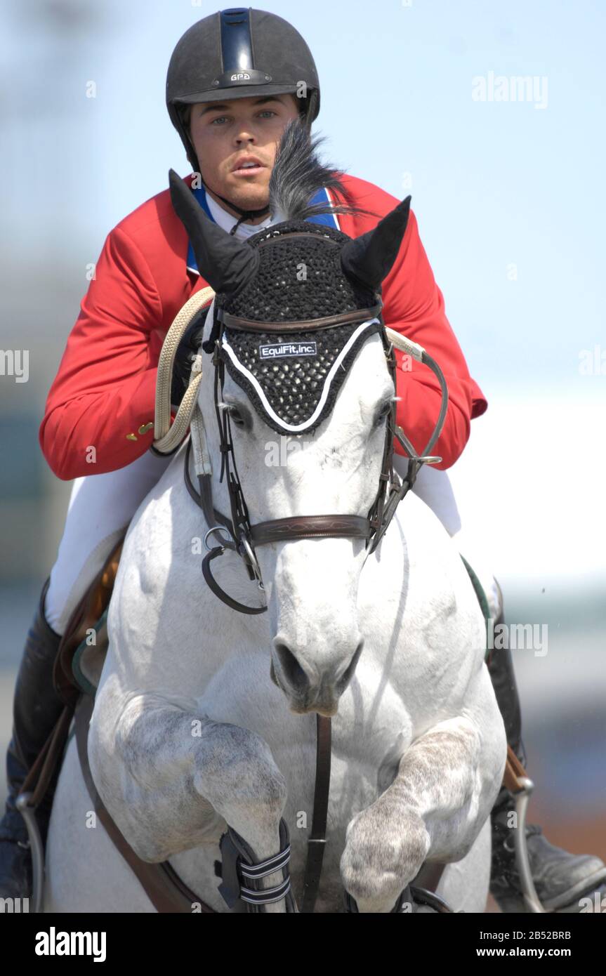 Kent Farrington (USA) riding Seacoast  Cantona Z, Winter Equestrian Festival, Wellington Florida, March 2007, Medium Tour Final 1.50 Classic Stock Photo