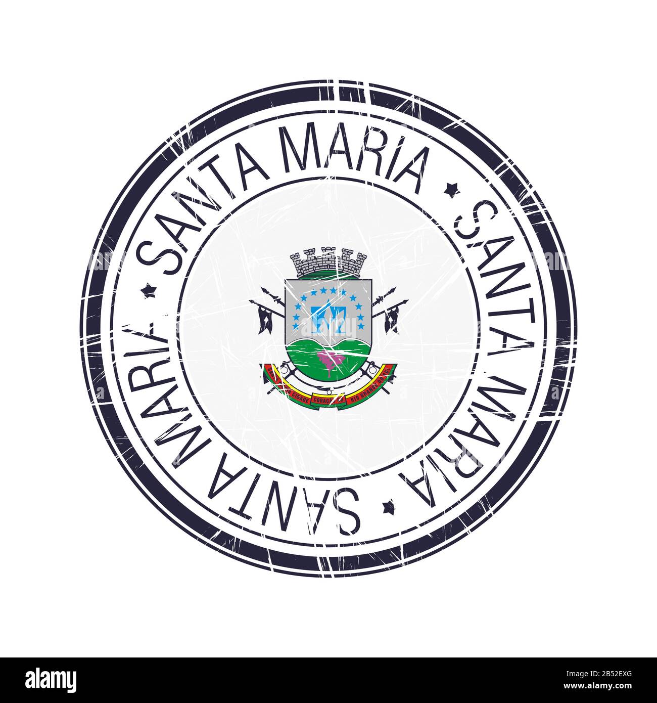 City of Santa Maria, Brazil postal rubber stamp, vector object over white background Stock Vector