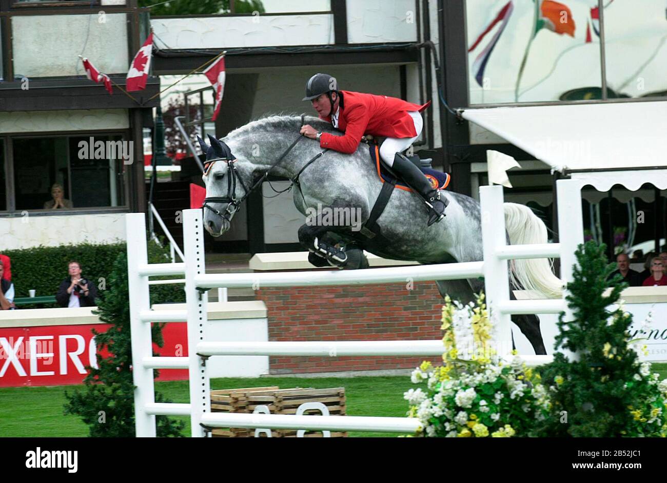 CSIO Masters, Spruce Meadows, September 2001, Cana Cup, Thomas Voss (GER) riding Clinton Stock Photo