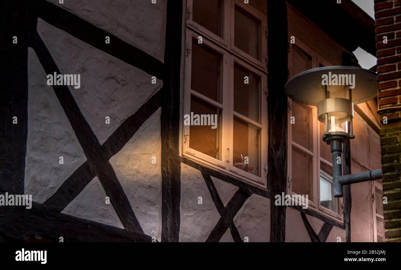 Old half-timbered house in black and white Stock Photo - Alamy
