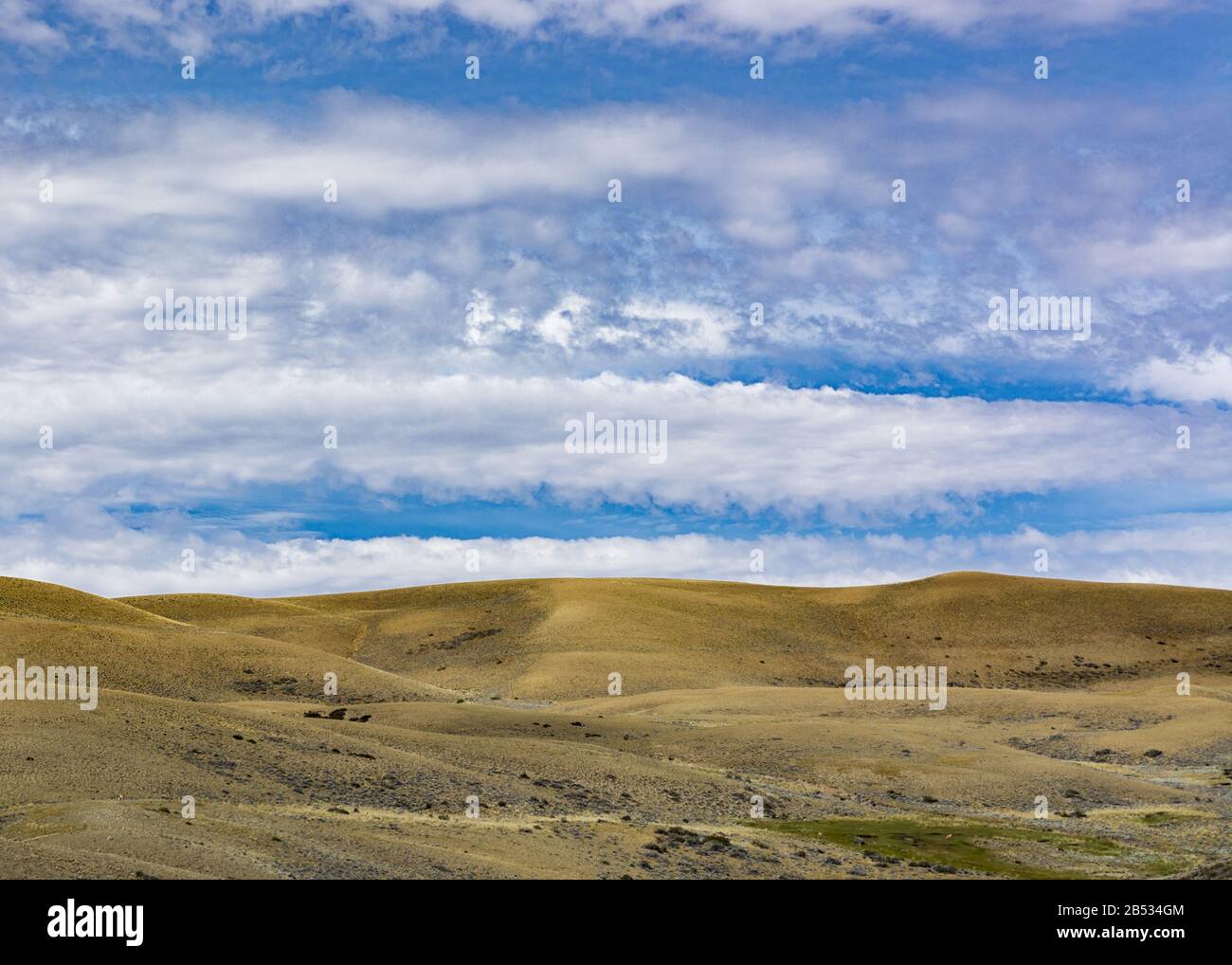 The never-ending grasslands of Southern Patagonia, Argentina Stock Photo