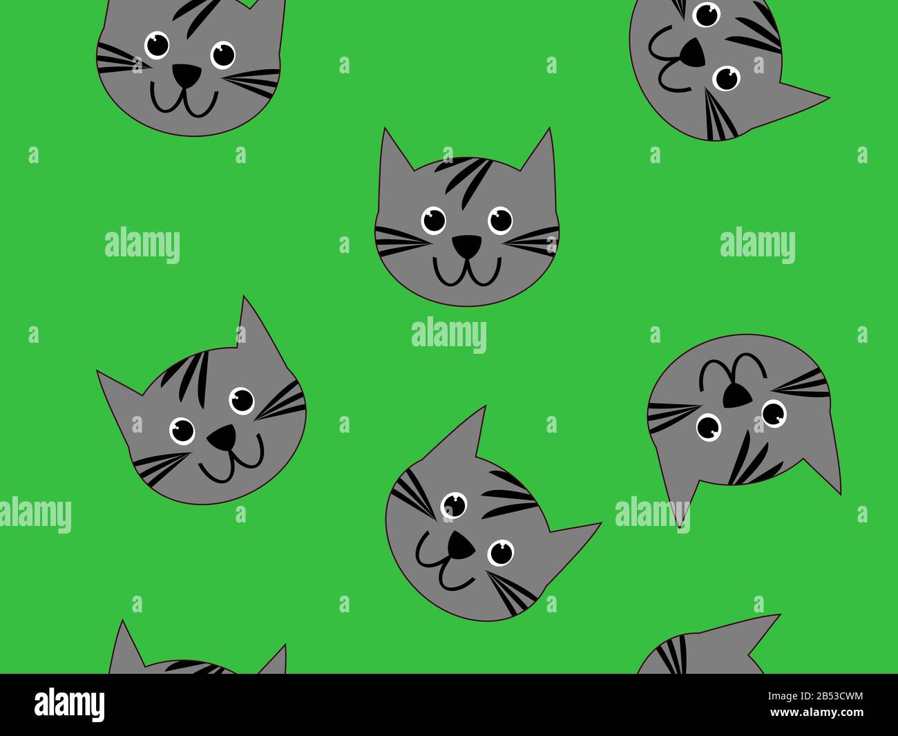Seamless pattern with children's motif. Repeating pattern of cute cat ...