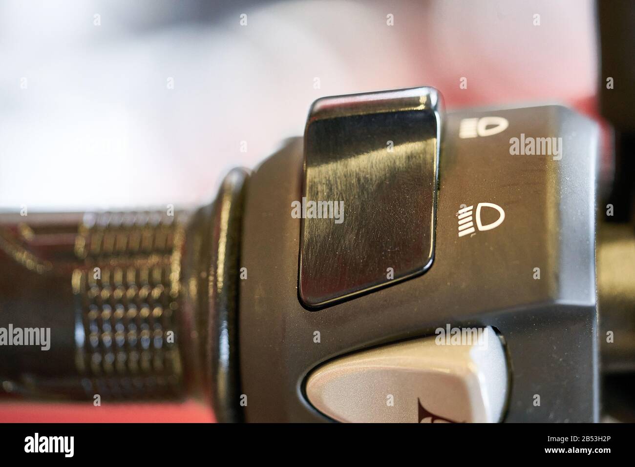 Motorcycle Ride Left left hand motorcycle with symbol of ride at outdoor set Stock Photo - Alamy