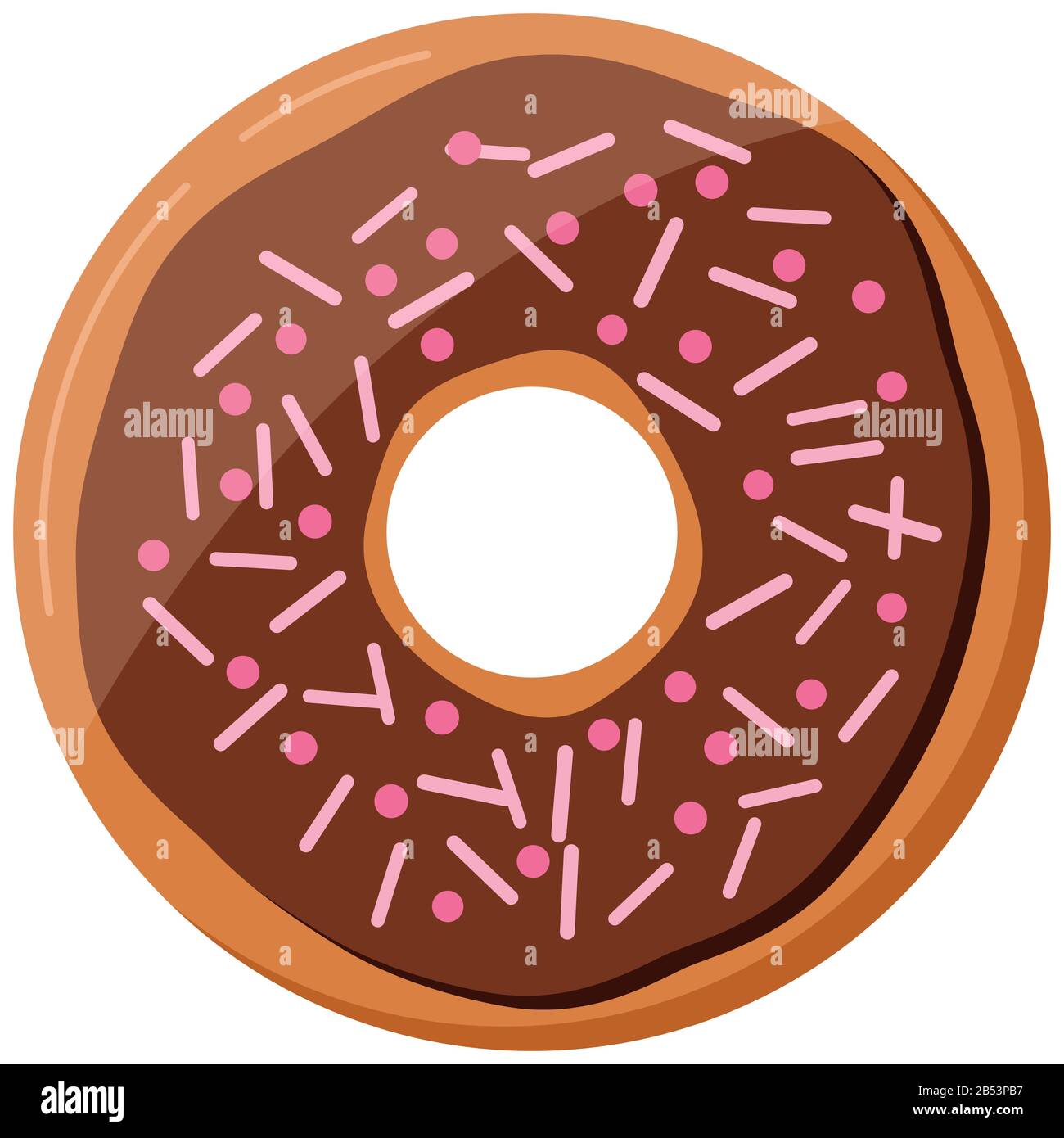 Donut with sprinkles vector icon isolated on white background Stock