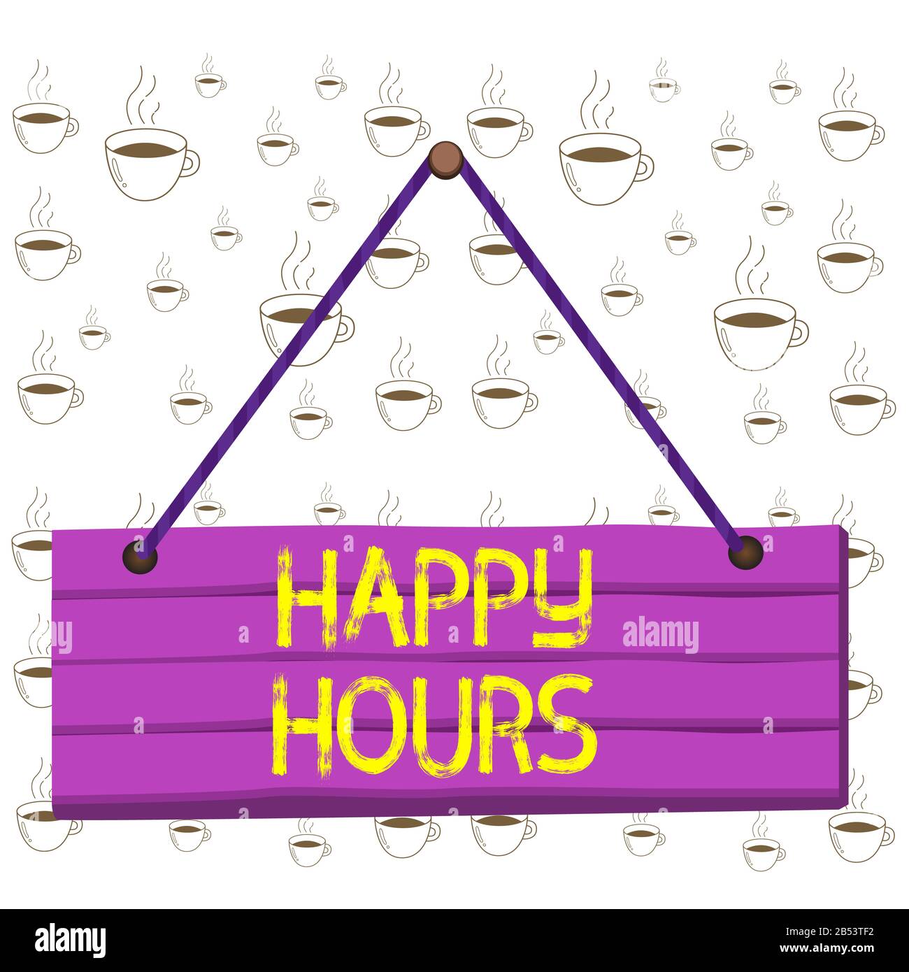Writing note showing Happy Hours. Business concept for when drinks are sold  at reduced prices in a bar or restaurant Wood plank nail pin string board  Stock Photo - Alamy