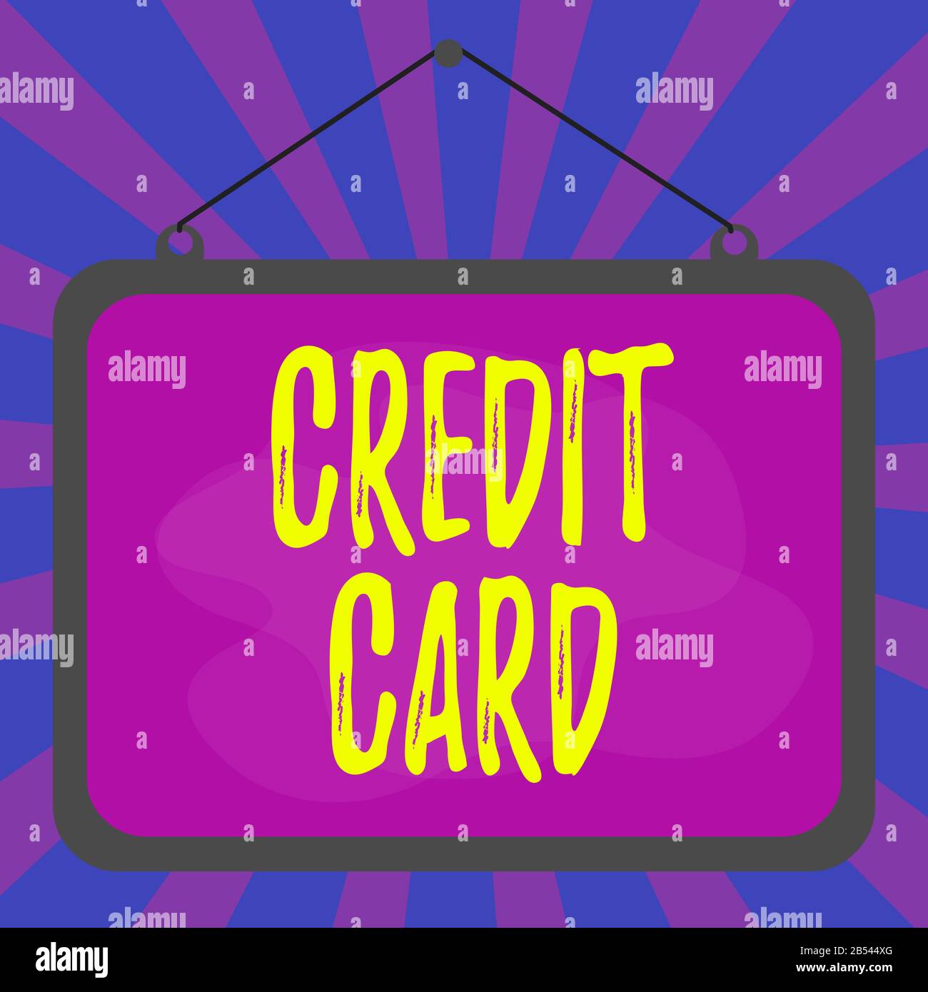 Word writing text Credit Card. Business photo showcasing card that allows you to borrow money against a line of credit Asymmetrical uneven shaped form Stock Photo