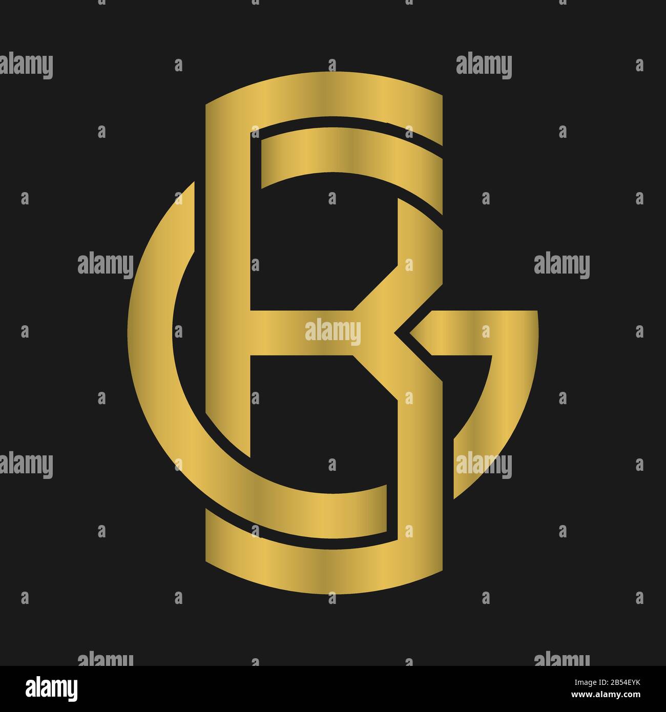 B , G , BG , GB letter logo design with creative modern typography Stock Vector