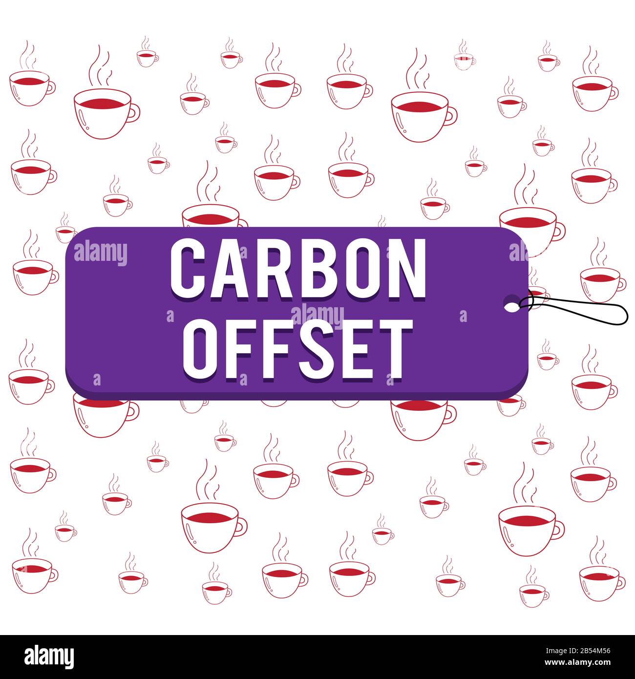 Writing note showing Carbon Offset. Business concept for Reduction in emissions of carbon dioxide or other gases Label tag badge rectangle shaped empt Stock Photo