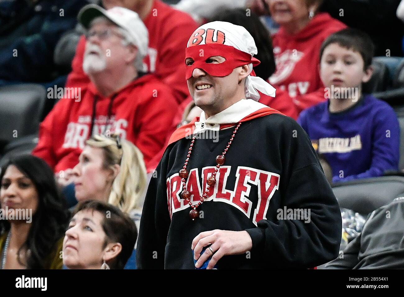 Men's Red Bradley Braves Baseball Jersey