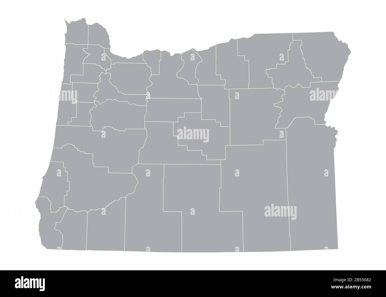 Oregon State counties map Stock Vector