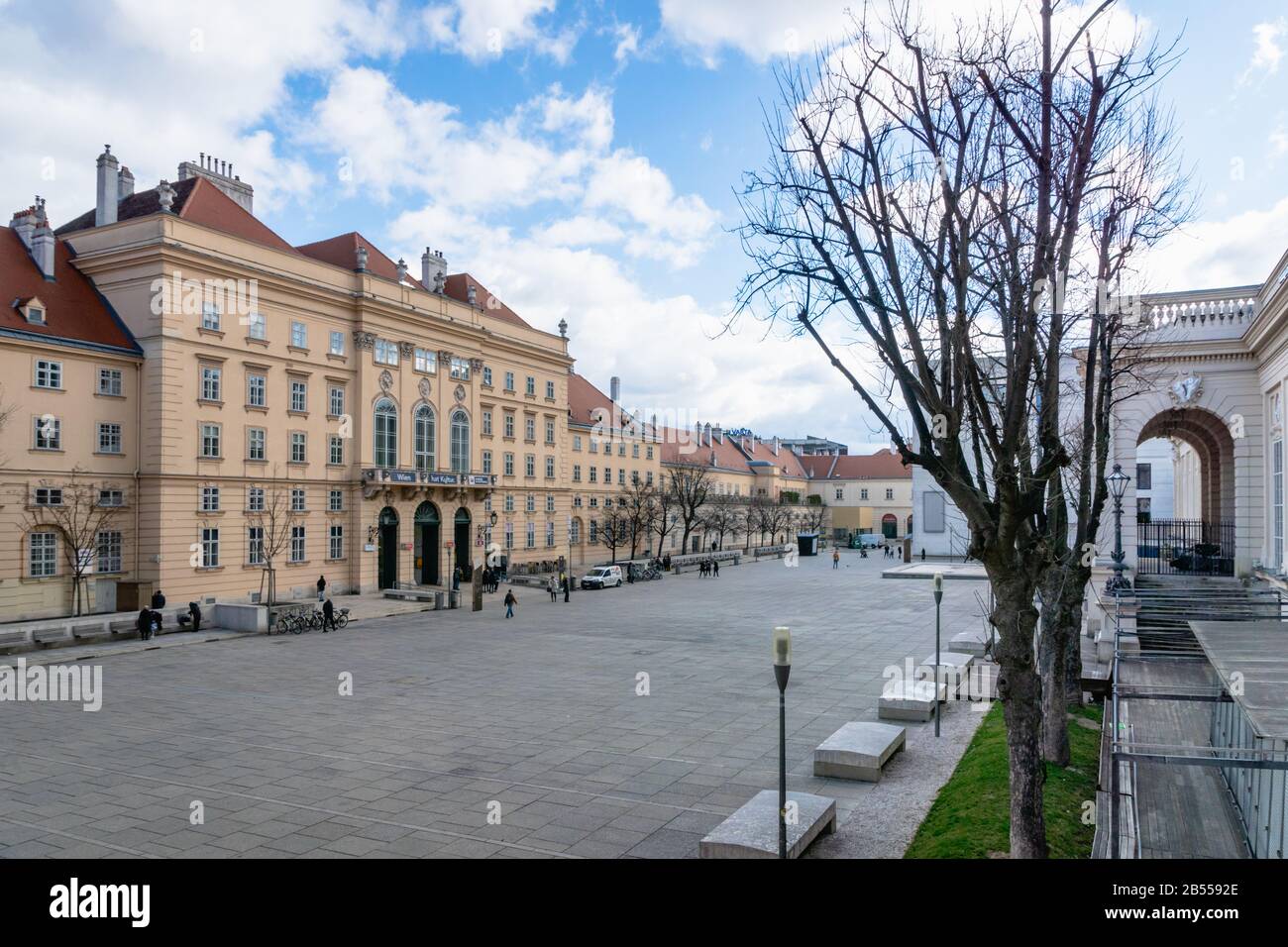 Vienna, Austria - March 2020: Museumsquartier or MQ architecture in Vienna city center. Stock Photo