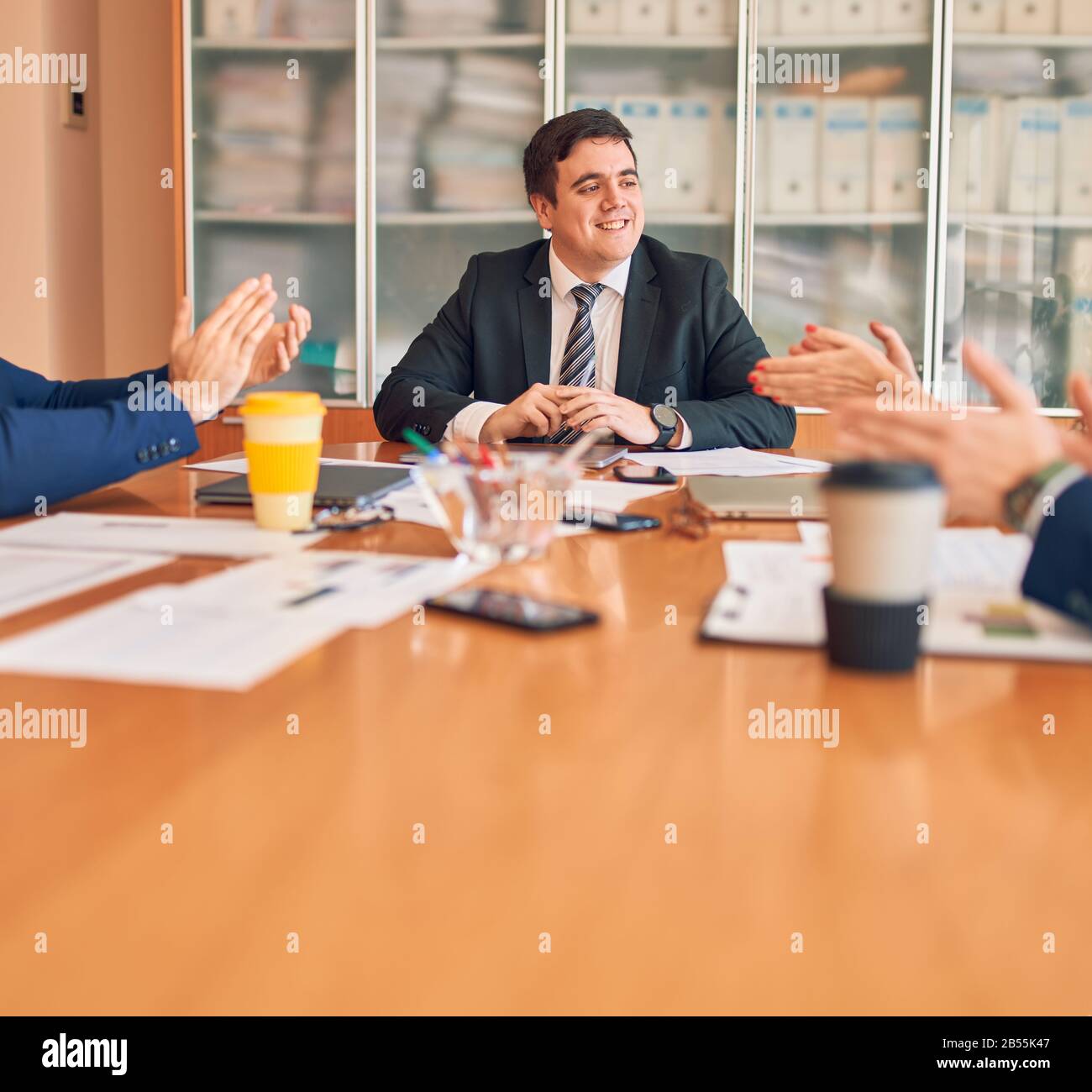 Business lawyers workers meeting at law firm office. Professional