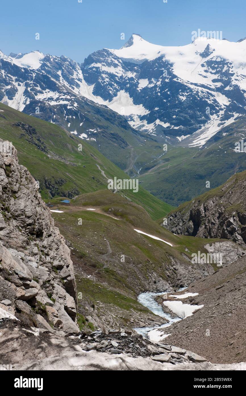 road to Iseran pass, Iseran pass, Col de l'Iseran, Tour de France, highest  alpine pass road, highest paved pass in the Alps, Route des Grandes Alpes  Stock Photo - Alamy