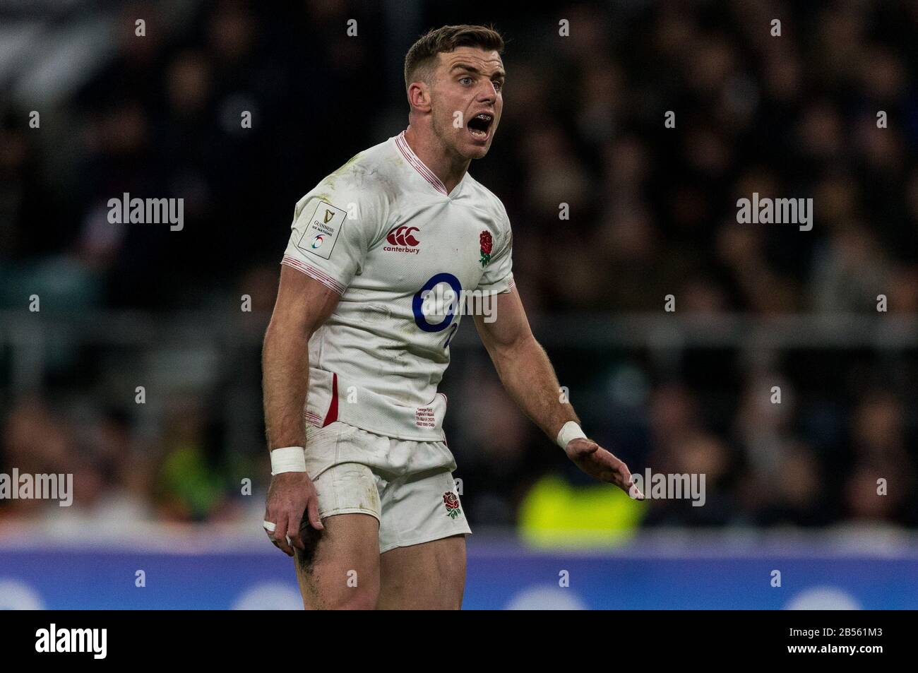 London, UK. 7th March 2020, Rugby Union Guinness Six Nations Championship, England v Wales, Twickenham, 2020, 07/03/2020  George Ford of England Credit:Paul Harding/Alamy Live News Stock Photo