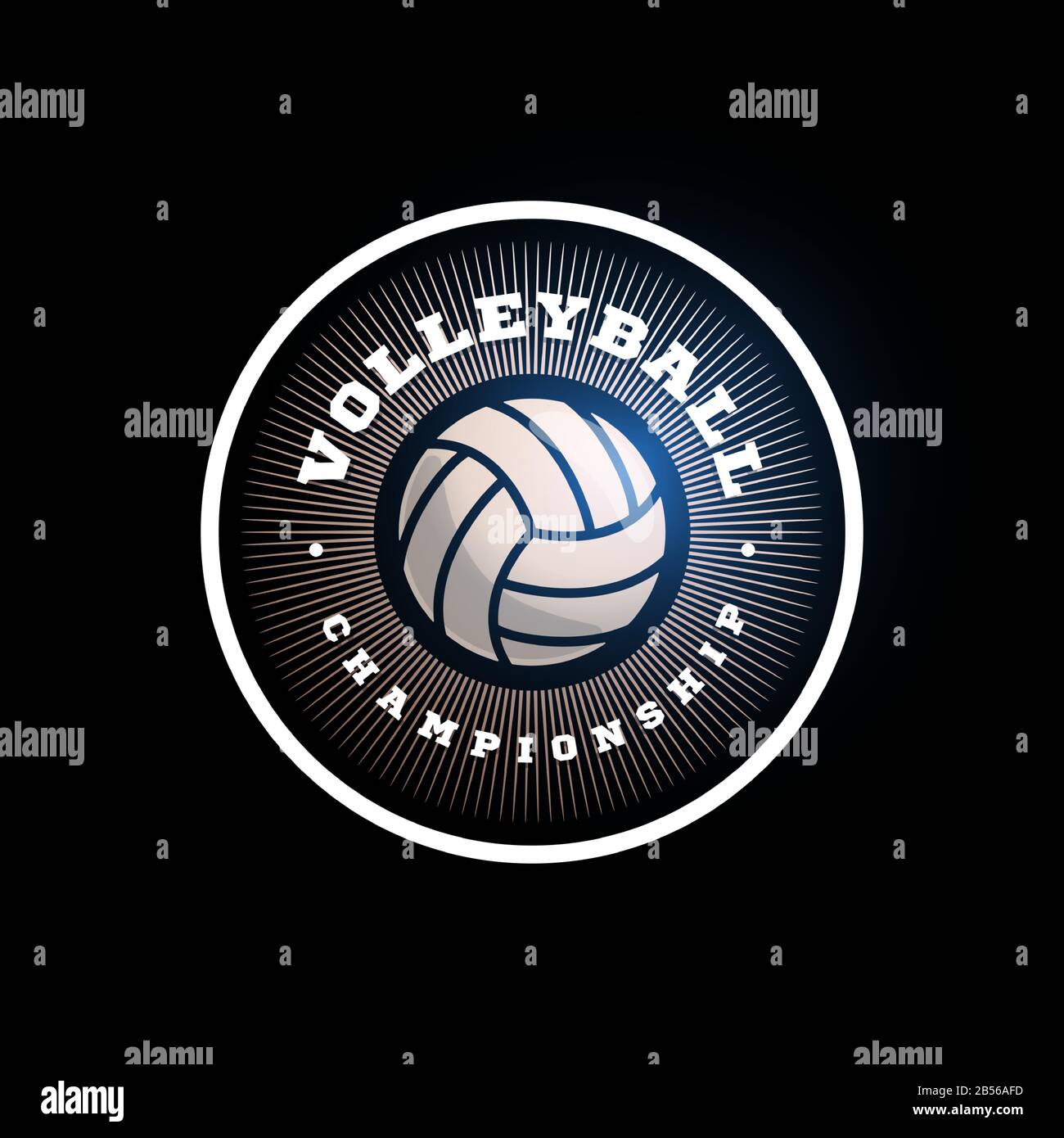 Volleyball circular vector logo. Modern professional Typography sport ...