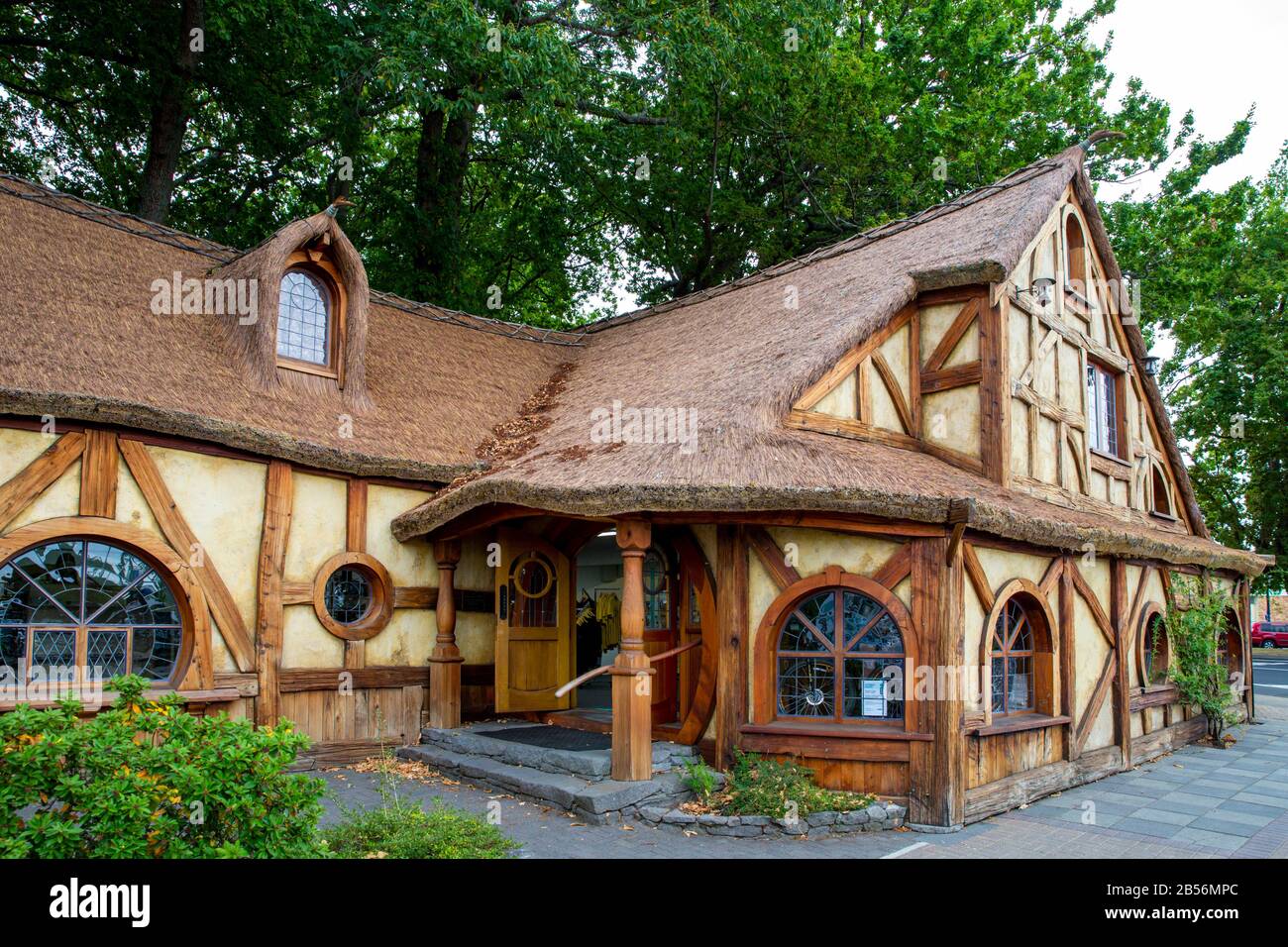 Hobbit themed Matamata i-SITE Visitor Centre, Matamata, New Zealand, Wednesday, February 19, 2020. Stock Photo