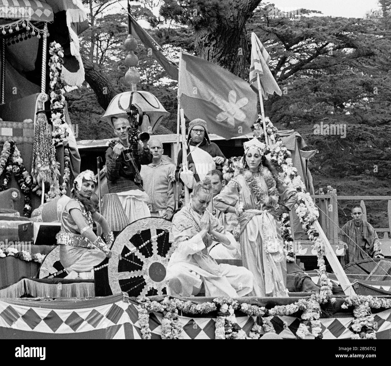 Hari Krishna gathering in Golden Gate Park,San Francisco, California. 1974 Stock Photo