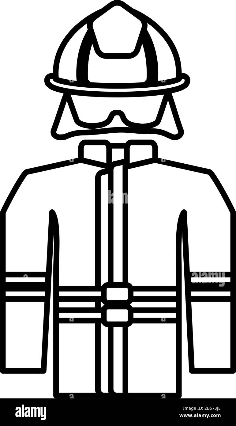 Firefighter Suit On White Background Vector Illustration Design Stock 
