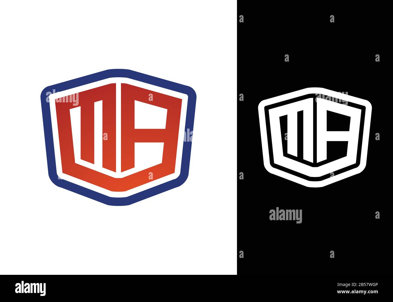Initial Letter M A Logo design vector template, Monogram Logo sign ...
