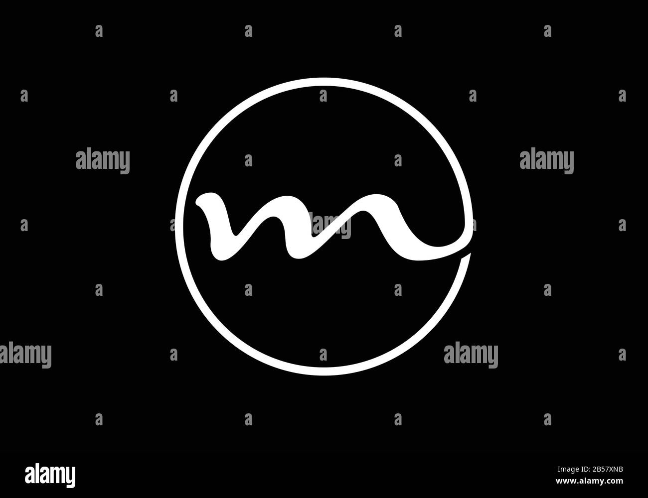 Handwriting M initial logo design template vector Stock Vector Image ...