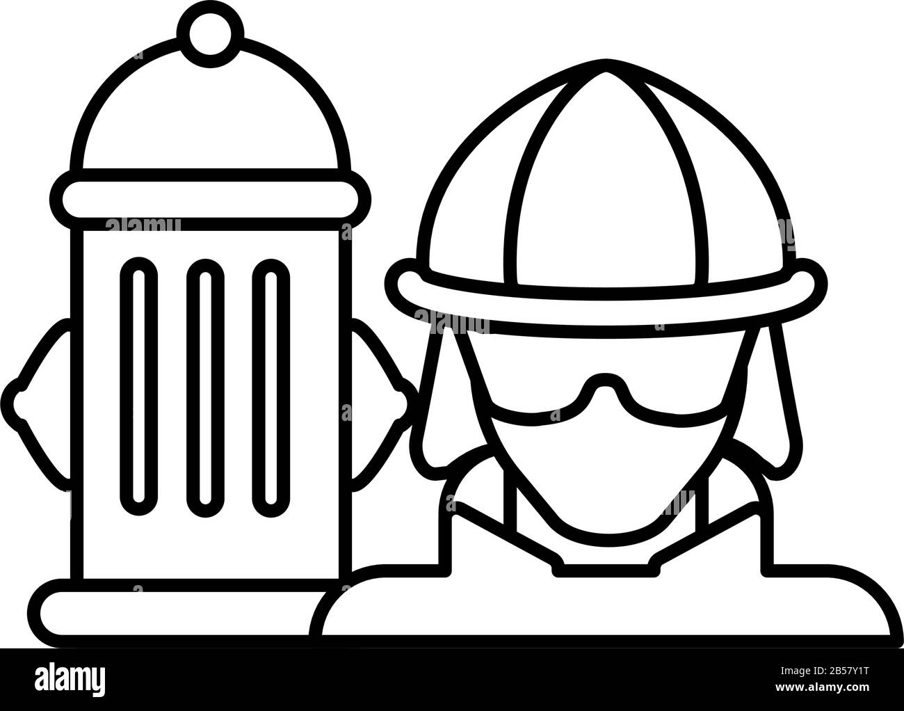 firefighter with fire hydrant on white background vector illustration ...