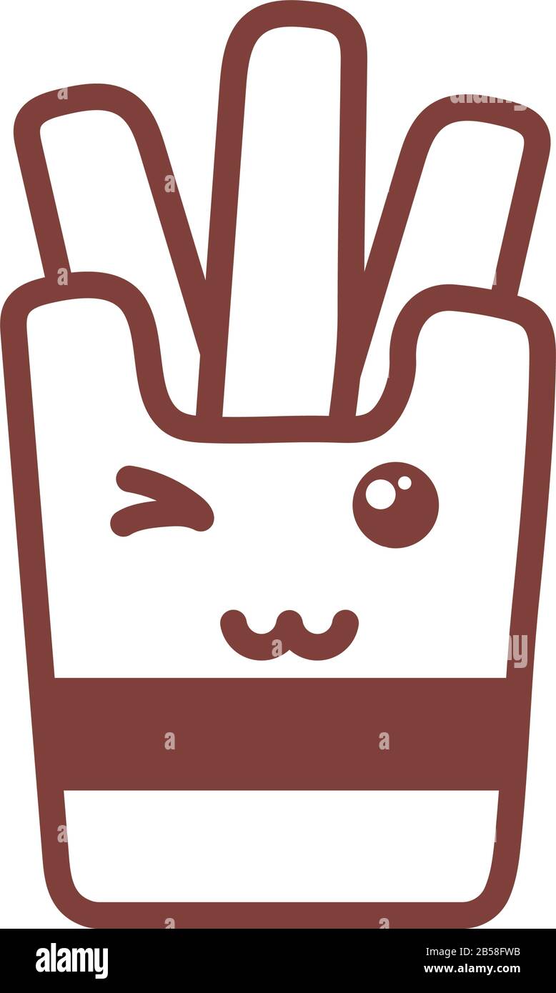 french fries , line style icon vector illustration design Stock Vector ...