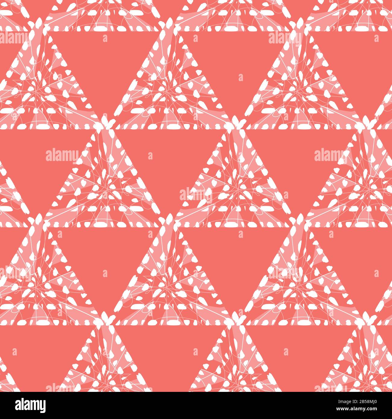 Vector red shibori monochrome triangles seamless pattern. Suitable for textile, gift wrap and wallpaper. Stock Vector