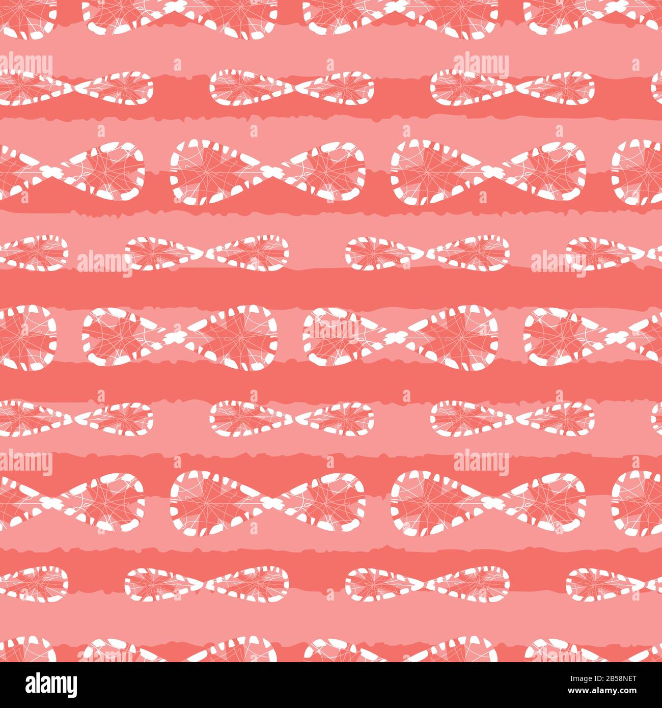 Vector red shibori monochrome infinity loop seamless pattern. Suitable for textile, gift wrap and wallpaper. Stock Vector