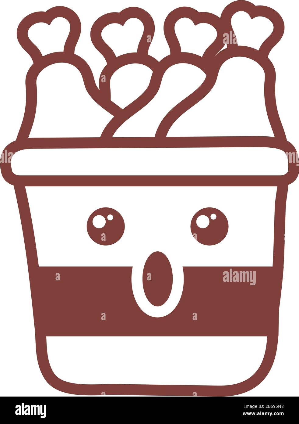 container with chicken leg , line style icon vector illustration design Stock Vector
