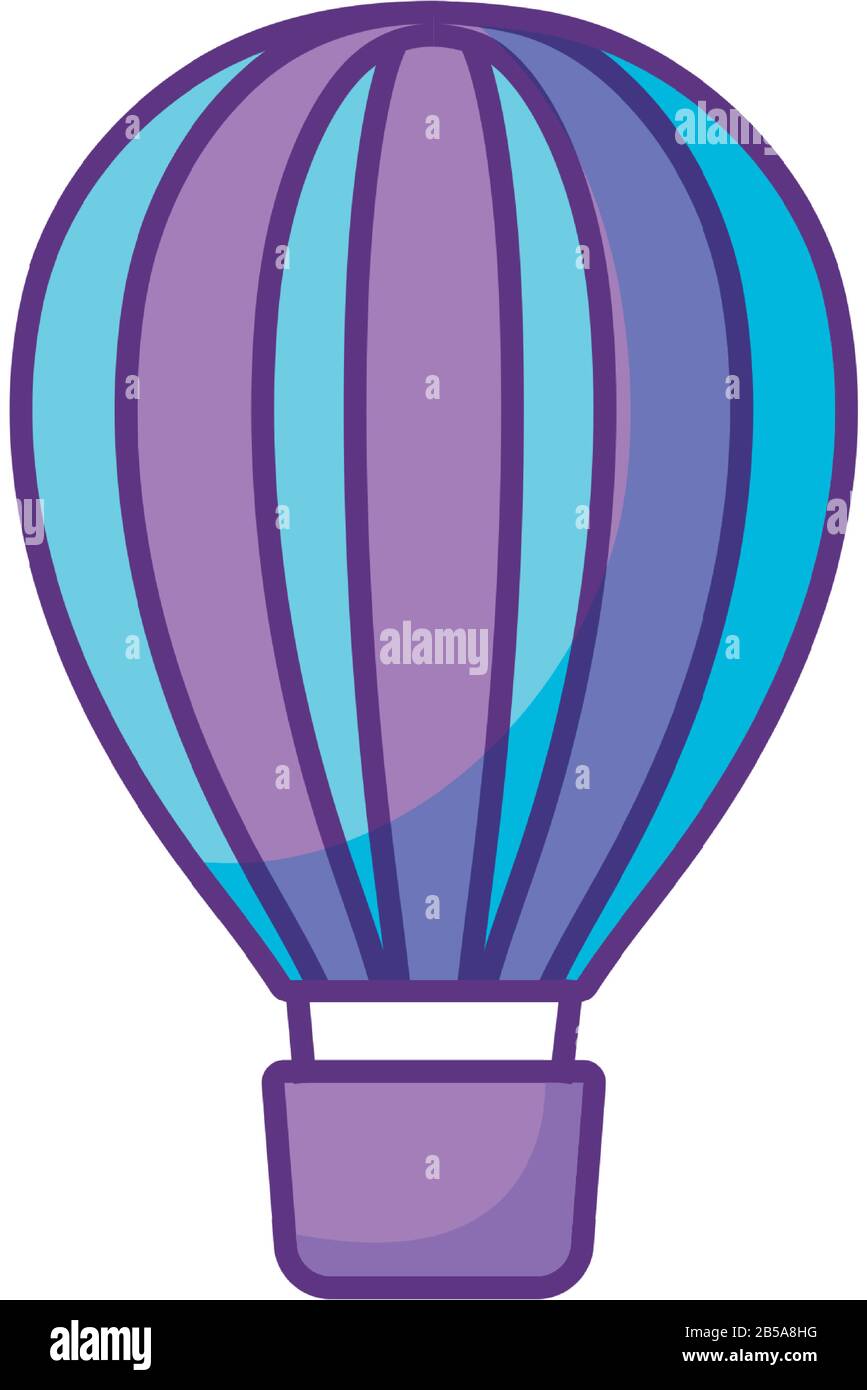 hot air balloon icon over white background, flat style, vector ...