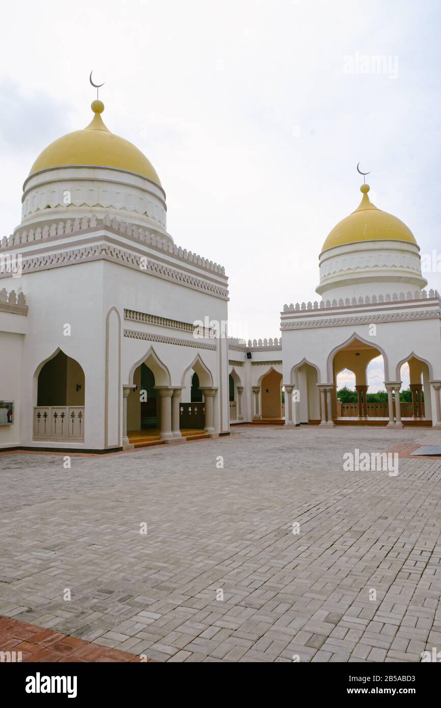 Beautiful interior view of the Cotabato Grand Mosque in Maguindanao, Philippines. Stock Photo