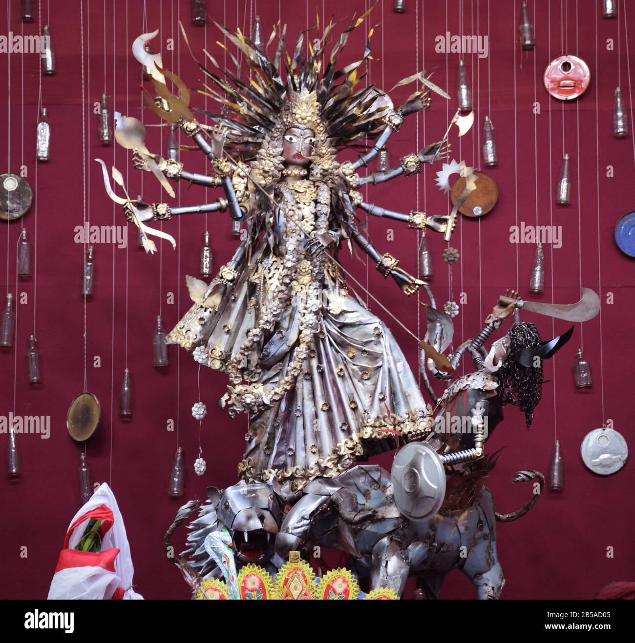 Goddess Durga Scrap idol Stock Photo